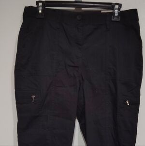 Chico's Black Cropped Cargo Pants for Womens